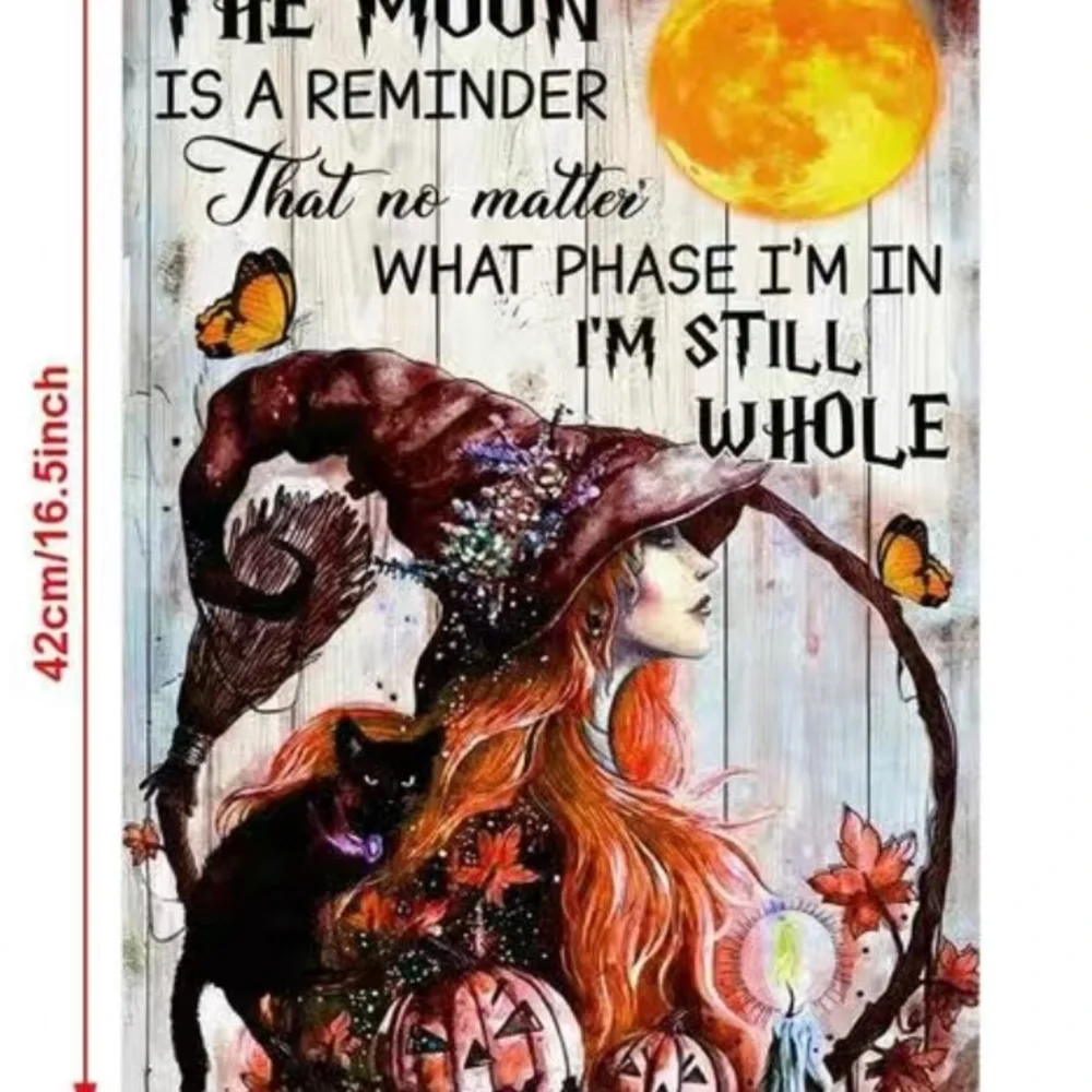 Retro Witch and Butterfly Canvas‎ Painting  (No Frame) 11.8x16.5inch 21x30cm